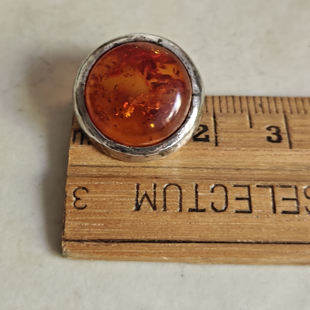Vintage Baltic Amber and Sterling Silver Earrings - Picture 10 of 12